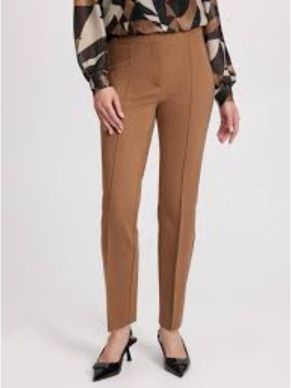 Melanie lyne High-Rise Ankle Trousers in Camel